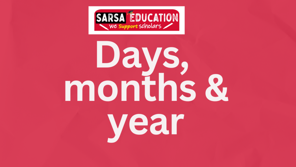 Days of the week and months