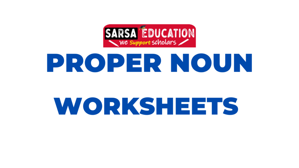 worksheet proper noun