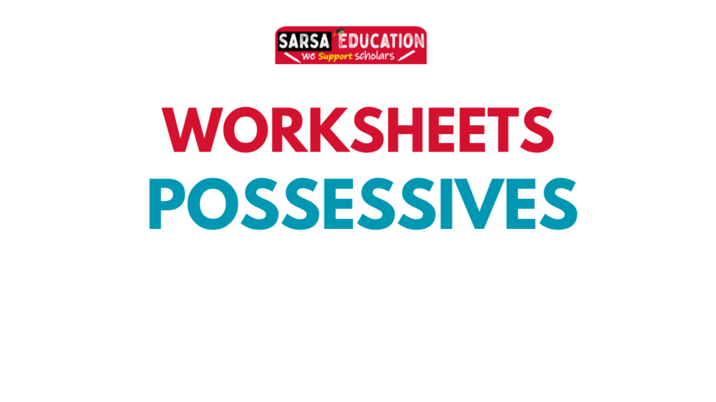 worksheet possessive